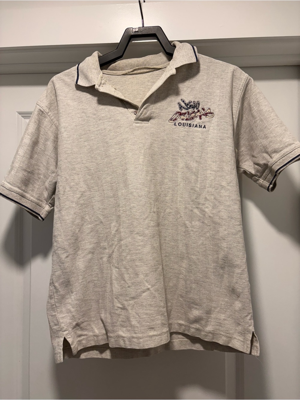 Louisiana Embroidered Polo Shirt - Beige